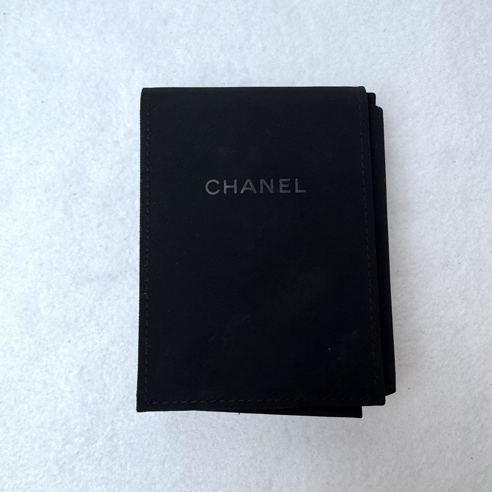 Chanel Velvet Earring Pouch Black Folding Case Jewelry Storage Gift Box